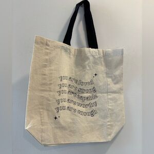 Canvas Tote Bag loved strong capable worthy enough motivation